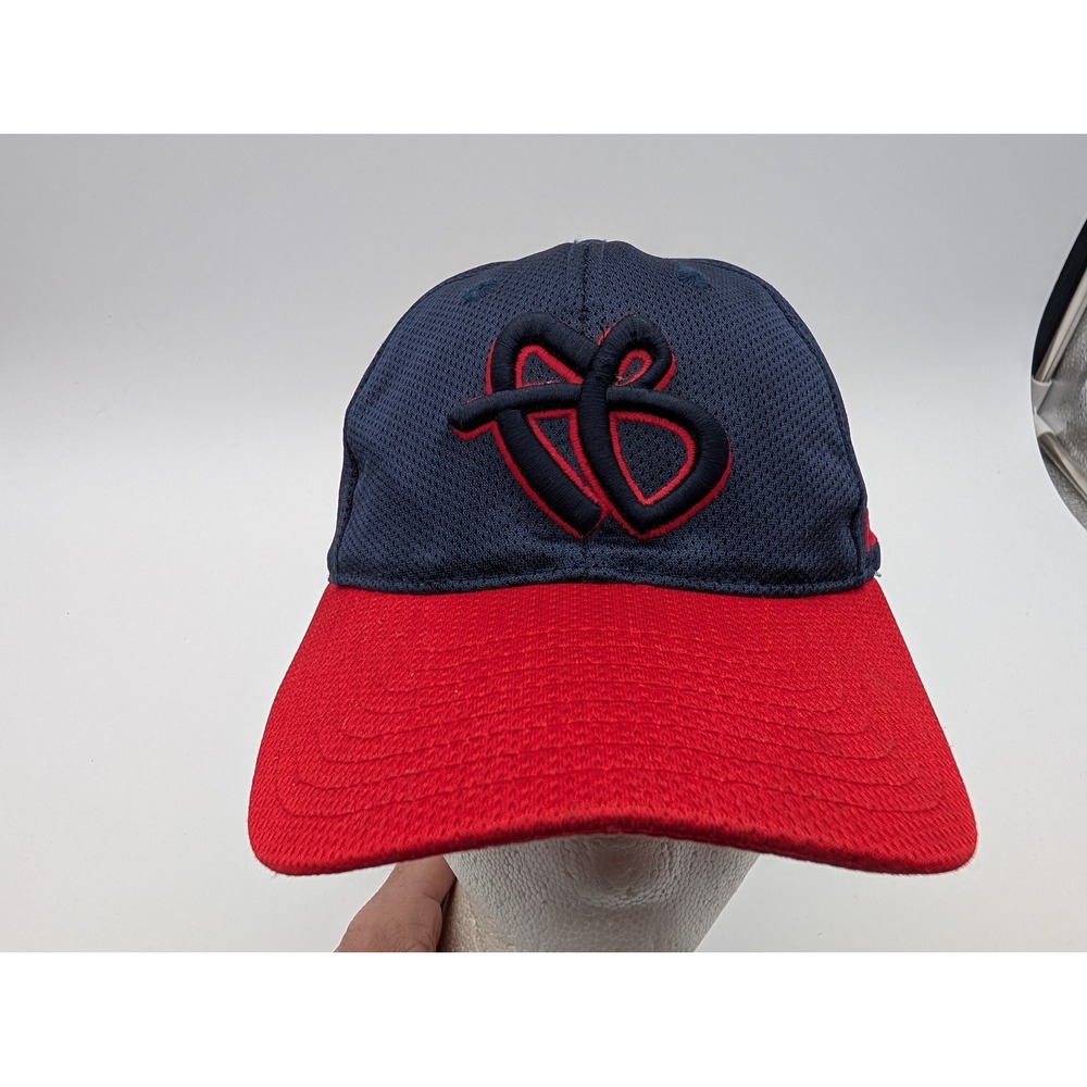 FUBU Mesh Baseball Cap Navy Blue Red Embroidered Logo Strapback Hat